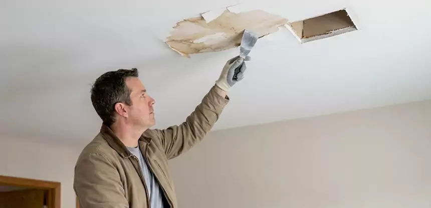 Ceiling Water Stain and Drywall Repair in Social Circle