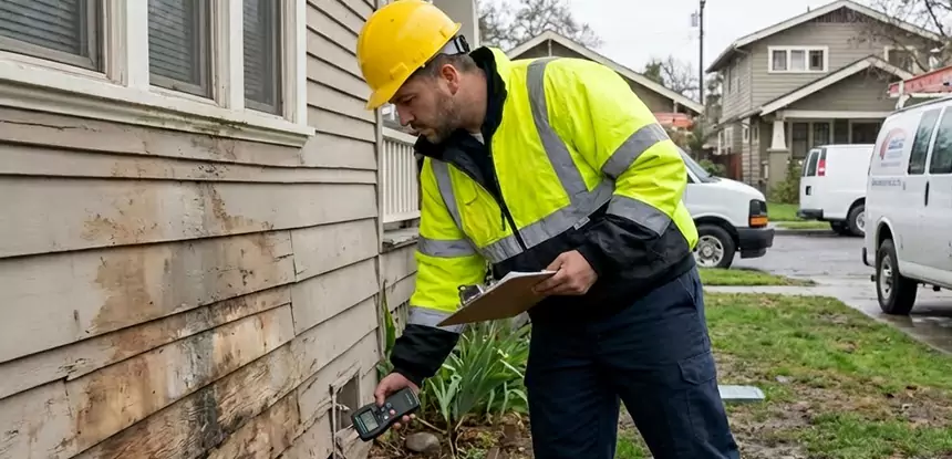Water Damage Exterior Wall Social Circle
